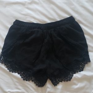 Black shorts w/ lace detail